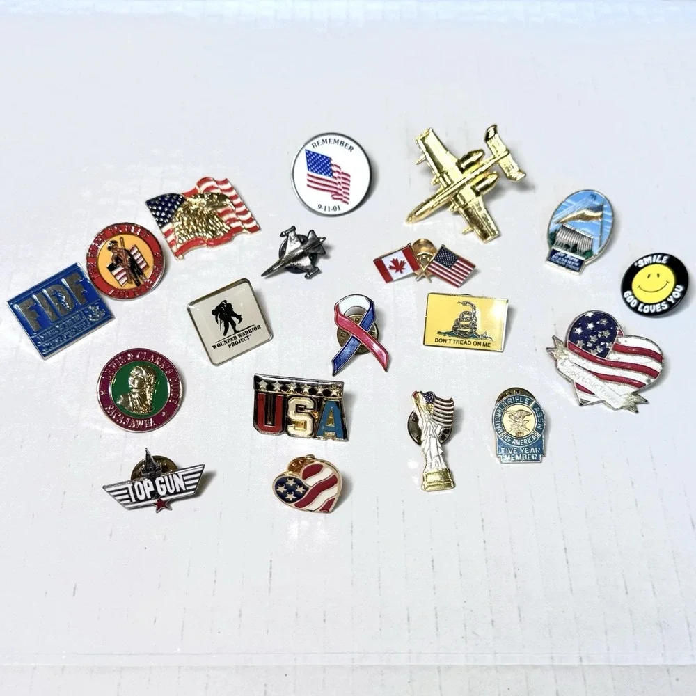 VTG Lapel Pins US Military MAGA NRA AIR FORCE FIDF WWP USA 9-11 Liberty Patriot+